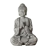 Buddha Statue Meditation 2 - Zen und Feng Shui Deko Statue - Bringt eine beruhigende und entspannende Atmosphäre in Ihr Zuhause - Glücksbringer Statue Farbe Grau - Höhe: 12cm - Zen'Light