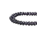 PandaHall Elite - 2 Stränge 400 Stück Natural Black Spinell Perlen facettierten Perlen Runde Perlen für die Schmuckherstellung Armbänder Halsketten, 2mm, Loch: 0,5 mm