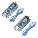 Nano Entwicklungsplatine mit Kabel Binghe 2 Stück Nano-V3mit 328P Chip Entwicklungsplatine mit Chip CH340 Mini Stecker 5V 16M 328P Microcontroller Kompatibel mit Arduino IDE