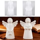 Silikonformen Gießformen Weihnachten Kerzen, 2 Stück 3D Engel Silikonform Weihnachten Gießform Engel Gipsform zum Gießen Gießformen Silikon Weihnachten Kerzenform für Gips Kerzen (C)