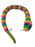 Plüschtier Plüschschlange XXL Plüsch-Schlange weich gefüllt, ideal zum Trösten Kuscheln Einschlafhilfe Toys Schlange Snake Kuscheltier (Regenbogen bunt 100 cm)