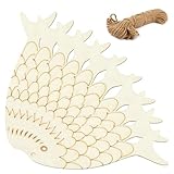 30Pcs unfertige Fisch geformt holzfische deko, Holz DIY Handwerk Ausschnitte, leere hölzerne Fisch geformt hängende Ornamente, für Hochzeit Geburtstag Ozean Tier thematische Party Dekoration