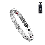 Magtherapy Menopause-Armband zum Abnehmen, magnetisches Therapie-Menopause-Wiedererleben-Armband, magnetische Armbänder für Männer, Abnehmen, Gewichtsverlust, Anti-Müdigkeit (Silver)