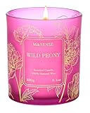 M&SENSE Duftkerze Wilde Pfingstrose, 230g DuftKerzen im Glas, Sommer Duftkerze 42h Brenndauer, Vegane Sojakerze für Heim Deco & Schlafzimmer, Kerze Geschenk für Familie, Freunde, Partner