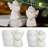 2 Stück Silikonform Engel WISIRENT, Silikonformen Gießformen Weihnachten Engel Gießformen Engel, 3D Kerzen Formen Silikon Engel Gips Zum Gießen Stern Gips Gießen Formen Stern für Bastelarbeiten, Diy