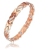 JUKOTA magnetarmband damen gesundheit,magnetarmband damen,kupferarmband damen gesundheit,Lymphdrainage Magnetarmband Damen Frauen Ultrastarke Magnete Magnetisches verstellbar,magnetarmband (Roségold)