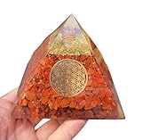 Harmoniekraft Orgonit Pyramide XL groß grüner Aventurin 90-95mm Agate 390-415gm Natürliche Edelsteine (Roter Jasper)