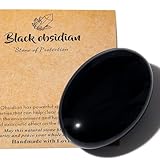 AWARDSEN 1 PCS 2.4' Obsidian Edelsteine Groß, Schwarzer Kristall Oval Heilung Kristall für Reiki Heilung, Wiccan Lieferungen, Balancing Meditation Zubehör