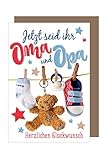 Geburt Enkelkind Grußkarte Oma und Opa 16x11cm