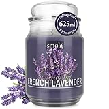 smøla Große Duftkerze im Glas I French Lavender 625ml - Kerze Lavendel I bis zu 140 Stunden Brenndauer I vegane Sojawachs-Kerze I perfekte Geschenkidee