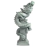 1st Heaven Feng Shui Drachenfigur – Chinesische Stein-Skulptur, Asiatische Deko für Aquarium, Betta-Fischaquarium, Heim- und Büro-Tischdeko für Glück und Erfolg (Mittelgroß, Stil A)