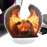 Engelsstatue - Erzengel Figur | Schutzengel Figuren | Saint Statue Decor | Wings Skulptur | Acryl 2D -Schreibtisch Dekoration für Wohnzimmer Schlafzimmer Bücherregal Mantel Mittelstücke verhe