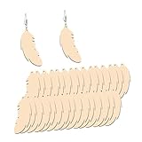 COLLBATH 50 Stück Ohr Zubehör ohrringe Anhänger aus Holz Charms Schmuck geometrisch Etiketten Holz Ohrhänger Schmuck aus Holz Ohrschmuck vierblättriges Kleeblatt Dekorationen Hölzern