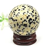 Startseite 40MM Dalmatiner Jaspis Natürliche KristallkugelKristalle Edelstein Reiki Globus Feng Shui Heimdekoration ningxiao