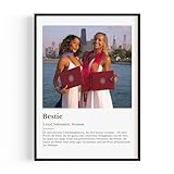 PULSE of HOME Foto Geschenk Bestie — Dein Foto mit persönlicher Definition – Ideal als Geburtstagsgeschenk oder Weihnachtsgeschenke für beste Freundin – Beliebte personalisierte Geschenke für Frauen