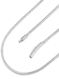 FaithHeart Edelstahl Schlangenkette 2mm 60cm lang Halskette Herren Halskette Silber Snake Chain für Weihnachten Model
