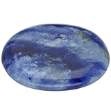 Edelstein Scheibenstein 3-5 cm + Edelsteinkarte | Handschmeichler Taschenstein Massagestein | Lebensquelle Plus (Sodalith, blau)