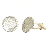 Manschettenknopfe Gehämmert Kreis Handgegossen von William Sturt aus Deutsche Zinn (Pewter)