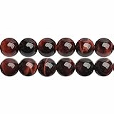 SKYBEADS Natürliche Tigerauge Rot Runde 6mm Halbedelstein Perlen zum Auffädeln 38cm Strang Approx 60 Stück