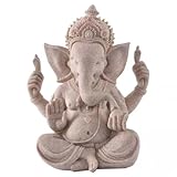 PIGPIGFLY Ganesha Buddha Statue,Buddha Figur,Deko Statue,Deko Wohnzimmer,Indische Ganesha, Home Store Dekoration(13cm/Sandstein)