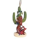 Kokopelli im Saguaro Kaktus mit Lichtern, Kunstharz, Weihnachtsdekoration