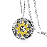 VASSAGO Apollo Halskette aus Edelstahl, Sonnengott, Anhänger für griechische Mythologie, Schutz, Schmuck, Geschenke für Männer und Frauen, Adjustable, Edelstahl, Kein Edelstein
