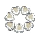 Perlin 300 Stück Glitzersteine zum annähen Herz Edelsteine Acryl Aufnähen 2 Löcher Strass Sewing Facette Flatback Kristall Knöpfe für Schmuck Kleidung Kleid Dekorationen (Klar)