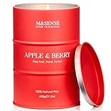 M&SENSE Apfel Beere Duftkerzen im Glas Herbst Kerzen 600g 130 Stunden langsame Verbrennung Ungiftige fruchtig-blumige Duftkerzen Weihnachts- und Dankesgeschenk für Frauen
