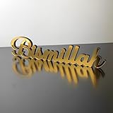 Ramadan Bismillah Deko Holz Gold,Ramadan Mubarak Tischdeko,Benutzerdefinierte Bismillah Tischschild Eid Islamische Freistehendes Tischschild Für Ramadan Umrah Eid Mubarak Glücksbringer Silvester