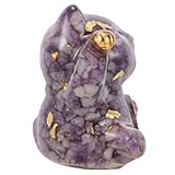 Toyvian Natürliche Kristallbruchsteine Glückskatze Dekoration Tischfigur Stabile Basis Buntes für Büro Wohnzimmer Geschenk Katzenliebhaber Feng Shui