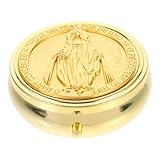 QUMIIRITY Rosenkranz-Etui Vintage-Andenkenbox aus heiligem Metall für katholische Frauen kleiner Schmuck-Organizer Aufbewahrung von Ringen Halsketten Ohrringen tragbar dekorativ