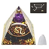 VBNZBK Orgonit Pyramide Kristalle Pyramide Groß Edelsteine Pyramiden Sternzeichen Esoterik Sternzeichen Geschenke 12 Constellation, Meditation Deko Esoterik Deko (Löwe)