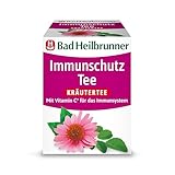 Bad Heilbrunner Immunschutz Tee - Arzneitee im Filterbeutel - Moringa, Sonnenhut, Vitamin C - mit Vitamin C für die Abwehrkräfte & das Immunsystem (12 x 8 Filterbeutel)