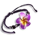 Island Piercings Frangipani Blüten Armband Shamballa längenverstellbar B159
