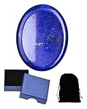 UYRVAPE Lapislazuli Kristalle Handschmeichler SorgenSteine Daumen EdelSteine Oval Kristall HeilSteine Palm Steine Stress Relief Reiki Heilung Meditation, Geschenkbox-Verpackung