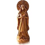 JUAPL Selene Mondgöttin, Luna, nordische Göttin, Heidnische und Wicca-Statue, Mondhexe, Tischornament (Gold)