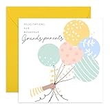 Central 23 Karte zur Geburt für werdende Großeltern - Glückwunsch Baby Junge oder Mädchen - neutrale Babypartykarte - ideal zur sanften Enthüllung einer Schwangerschaft - inkl. Sticker