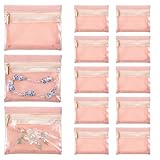12 Stück Schmucktasche für Reisen,Schmuckbeutel Reise Klein,Schmuck Organizer Tasche,Transparent Schmucktasche für Damen Mädchen,Ohrring,Halsketten,Uhren aufbewahrung,Aufgeräumte Lagerung,Gut Sichtbar