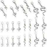 craspire 24 Stück Schlangen Schuhanhänger Gotische Schnürsenkel Anhänger Legierung Antik Silber Abnehmbare Schnürsenkel Anhänger Schwert Hängeornament Mit Karabinerverschlüssen Für Stiefel