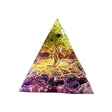 VNSTKWW Orgon Pyramide Kristall Orgonit Pyramide Reikipyramide Amethyst Pyramide Positive Pyramide Natürliche Chakra Meditation skristalle Wohnkultur 6cm
