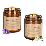 Obisesio Duftkerzen für Zuhause, 2 Pack Duftkerzen zum Stressabbau und Selbstpflege, Aromatherapie-Kerzen für Männer und Frauen zum Geburtstag, Soja-Kerzen für Schlaf (Lavender and Vanilla)