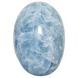 Nupuyai Celestite Stein Handschmeichler Edelstein, Naturkristall Massagestein Heilstein Taschenstein Energiestein für Gua Sha Spa Reiki Meditation Haus Deko