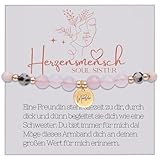 BESTE FREUNDIN GESCHENKE ROSENQUARZ ARMBAND, Edelstein Armband als Freundschaftsarmband Quarz (Rosen Quarz)