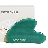 Rena Chris Gua Sha Stein, 100% natürliche Gua Sha Stein für Schwellungen und Straffung, Guasha Massagesteine für Hautpflegeroutine, Gua Sha Gesichtsmassage auch für Augen und Körper（Grüner Aventurin）