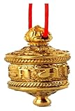 LEVINE Tibetische Gebetsmühle, tibetische Gebetsrad, gesegneter, vergoldeter tibetischer Amulte-Anhänger, buddhistische, drehbare Gebetsmühle und Sutra