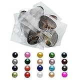 Kwolf Echte SüÃŸwasser-Austern mit Perle im Inneren, Muschelperlen, Geschenk für Frauen, 78 mm, 15 Stück