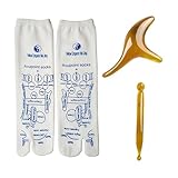 Fußreflexzonen Socken Set,Deutsch Fußmassage Reflexzonen Massage Socks,Akupunktur Relief Foot Acupressure Reflexology Massagesocken,Soothe Akupressur Reflexzonenmassage Massager Strümpfe für Damen