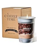M&SENSE CaffeLatte-Kaffee Duftkerzen im Glas 460g Natürliche Sojakerze für Heim Deco Langanhaltende Verbrennung bis zu 99 Stunden Brenndauer für Kaffeeliebhaber