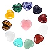 Tucireat Herzsteine 12 Stück Stein Herz Rosequarz Herzen Rosenquarz Herz Herzanhänger Herzhänger Glücksbringer Klein Herz aus Stein Kristallsteine Herz Steinherz für DIY Kunsthandwerk 20x20x6mm