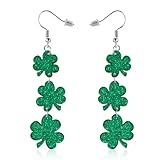 St. Patrick's Day Ohrringe, Kleeblatt Ohrringe Hängend Grün Viel Glück Schmuck St Patricks Day Accessoires Als Geschenk für Irisches Festival Party Dekoration (Stil 1)